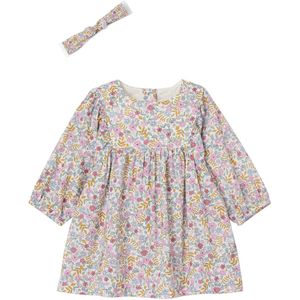 Jurkje - Bloemenprint - 100% Katoen - Met Hoofdband