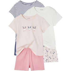 Set van 3 panda pyjamabroeken voor meisjes lichtroze