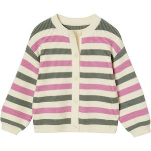 Gestreept - Meisjesvest - Saliegroen - 52% Viscose, 28% Polyester, 20% Polyamide