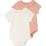 Vertbaudet Set van 2 Rompers - Kleur Elegant - Materiaal Katoen - Korte Mouwen