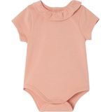 Vertbaudet - Set van 2 - Rompertjes - Wit - 95% Katoen, 5% Elastaan, Kraag met Ruches