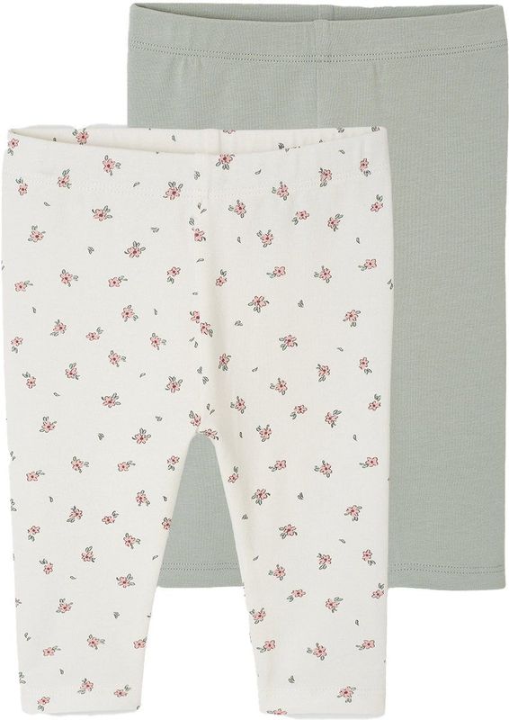 Set van 2 - Babyleggings - Marineblauw - 95% Biologisch Katoen - Elastische Tailleband