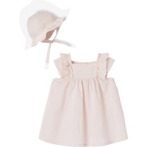 Jurk - Cape - Katoen - Wit - Babyset met Jurk en Cape van Voile