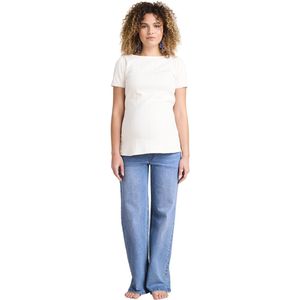 Wijde Zwangerschapsjeans - Denim - Blauw - 79% Katoen, 20% Gerecycled Katoen, 1% Elastaan