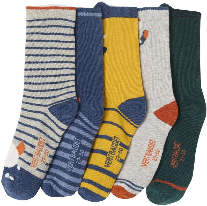 Vertbaudet - Set van 5 Paar - Huissokken - Multicolor - Zacht en Slijtvast Breisel