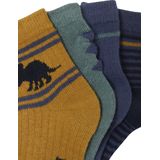 Vertbaudet - Set van 4 Paar - Sokken - Voor Jongens - Dinosaurus Motieven