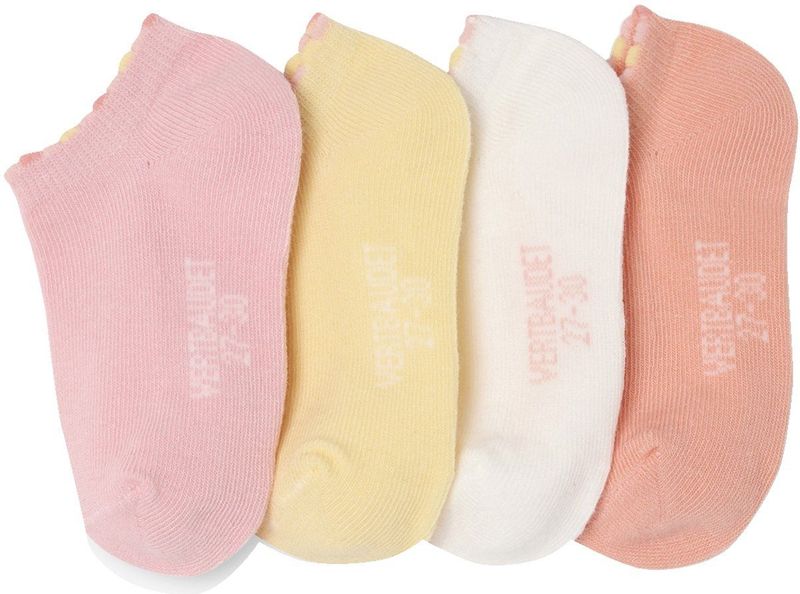 Vertbaudet - Set van 4 Paar Meisjessokken - Geassorteerde Kleuren - Huissokken