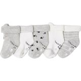 Set van 5 Paar Babysokken - Gemêleerd Grijs - Koala Motief