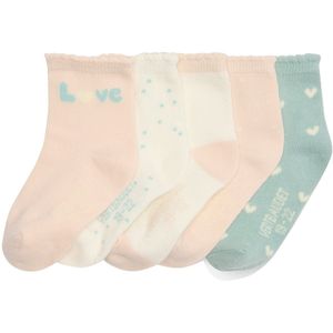 Set van 5 Paar Babysokjes - Meisjes - Multikleur - Zacht Breisel