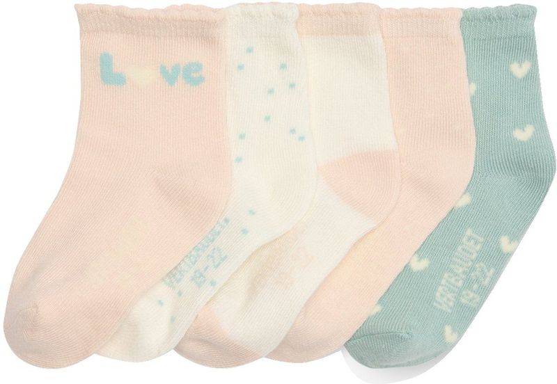 Set van 5 Paar Babysokjes - Meisjes - Multikleur - Zacht Breisel