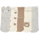 Vertbaudet Set van 5 Paar Babysokken - Beertjespatroon - Zacht Katoenmix