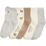 Vertbaudet Set van 5 Paar Babysokken - Beertjespatroon - Zacht Katoenmix