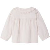 Babyblouse - Katoengaas - Wit - Claudinekraag - Lange Mouwen