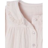 Babyblouse - Katoengaas - Wit - Claudinekraag - Lange Mouwen