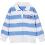 Vertbaudet - Gestreepte Polo Sweater - Blauw - 80% Katoen, 20% Gerecycled Polyester