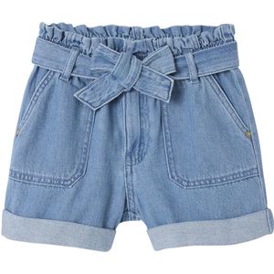 Vertbaudet Paperbag meisjesshort van licht denim