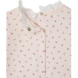 Babysweater - Bloemenprint - Lichtroze - 100% Katoen - Ronde Halslijn met Ruches