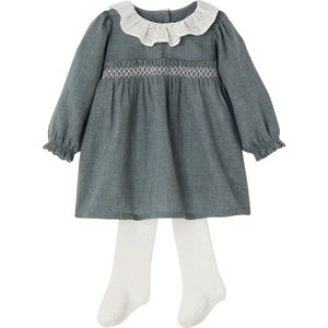 Kerstset - Jurkje met Kraag en Maillot - Groen - Baby