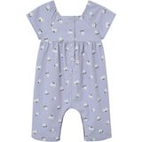 Vertbaudet - Jumpsuit - Meisjes - Multicolor - 100% Katoen, Vlindermouwen, Ruches, Drukknopen