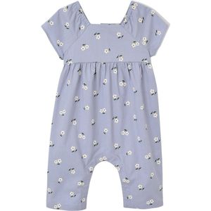 Vertbaudet - Jumpsuit - Meisjes - Multicolor - 100% Katoen, Vlindermouwen, Ruches, Drukknopen