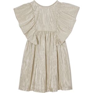 Feestjurk - Met Lamellen en Plooieffect - Goud - 100% Polyester