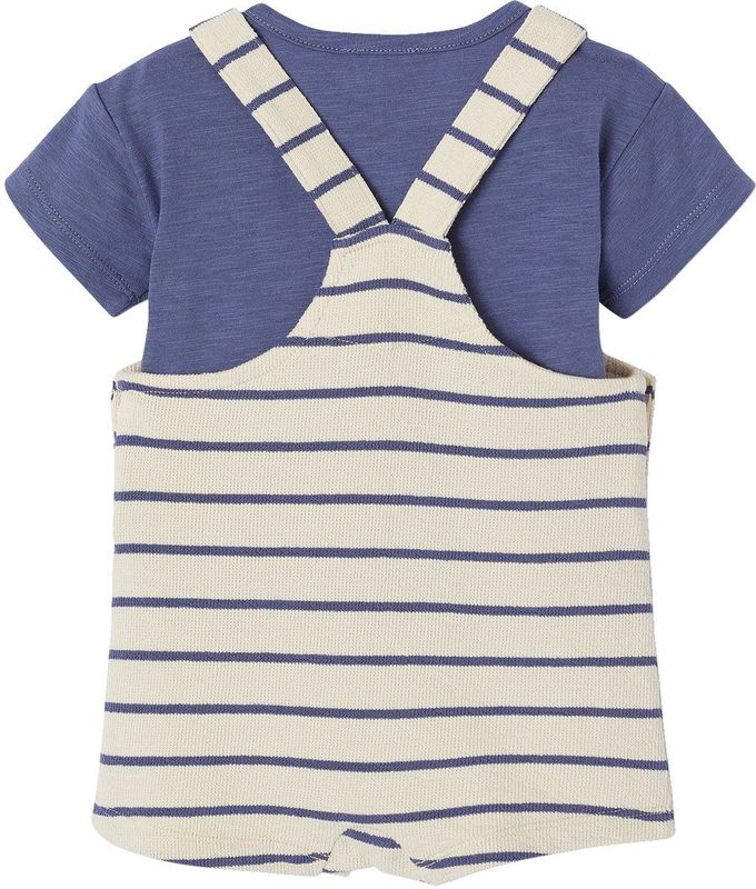 Set - 3 Stuks - Babyset - Blauw - T-shirt, Broekje, Knuffelbeer