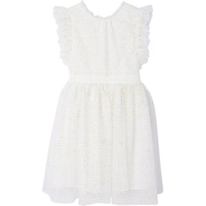Tulle - Jurk - Wit - 100% Polyester Bovenkant en Tule, 100% Katoen Voering