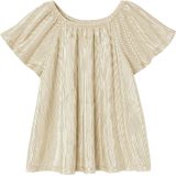 Blouse - Lamé - Ronde Hals - Vlindermouwen - 100% Polyester