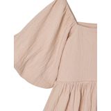 Gesmokte - Nette Meisjesjurk - Lichtroze - Geweven Stof - 97% Katoen, 3% Polyester