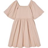 Gesmokte - Nette Meisjesjurk - Lichtroze - Geweven Stof - 97% Katoen, 3% Polyester