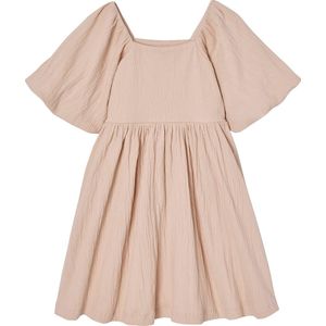 Gesmokte - Nette Meisjesjurk - Lichtroze - Geweven Stof - 97% Katoen, 3% Polyester