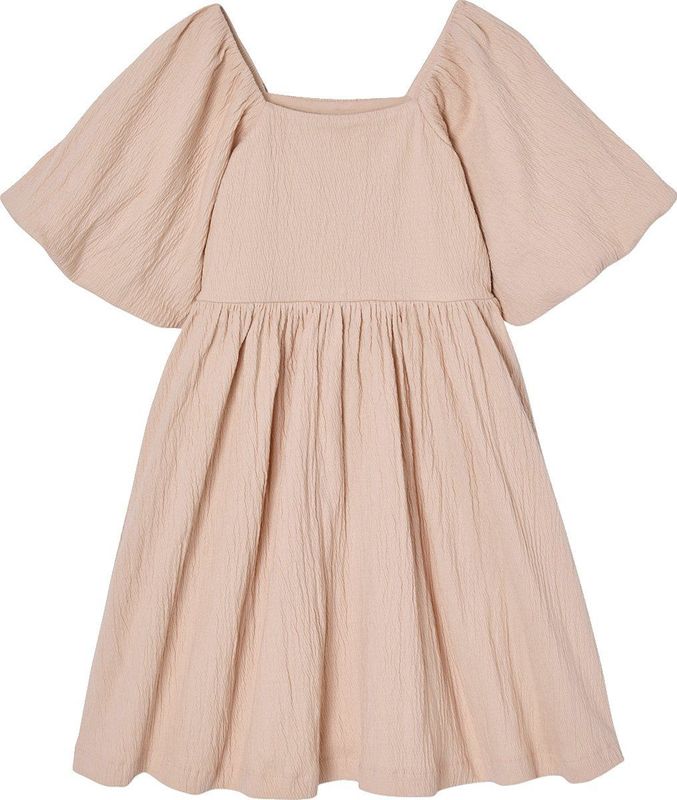 Gesmokte - Nette Meisjesjurk - Lichtroze - Geweven Stof - 97% Katoen, 3% Polyester