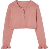 Bolerovest - Chambrayblauw - Meisjesvest - Lange Mouwen - Fijn Breisel