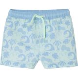 Bedrukte Zwemshort - Turquoiseblauw - 100% Polyester - Elastische Tailleband