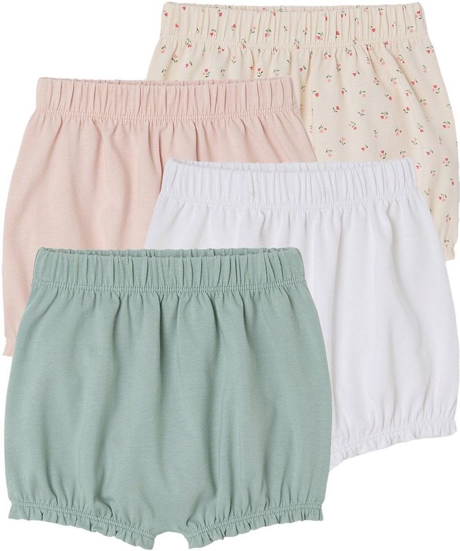 Vertbaudet - Set van 4 - Meisjesshorts - Pasgeborene - 95% Biologisch Katoen