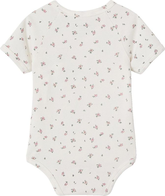 Meegroeiromper - Bloemenprint - Korte Mouwen - 100% Biologisch Katoen