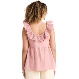 Zwangerschapsblouse - Katoen - Lichtblauw - Kanten Kraag - Knoopsluiting