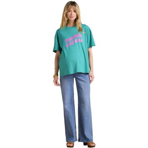 Mama Bisou - Voedingsshirt - Oversize - Ronde Hals - Korte Mouwen - 100% Biologisch Katoen