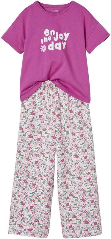 Vertbaudet - Meisjesset - T-shirt en Broek met Wijde Pijpen