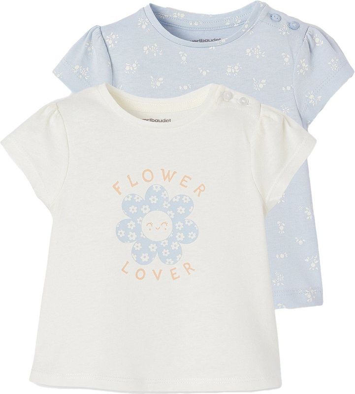 Vertbaudet - Set van 2 Basics - T-shirts - Korte Mouwen