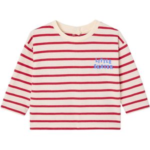 Vertbaudet - Gestroomd T-shirt - Biologisch Katoen - Multicolor - Drukknoopjes op de Rug