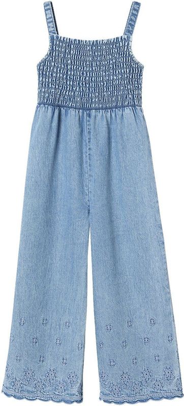 Jumpsuit - Lichtblauw - Gebloemd - Meisjes - Lichte Denim