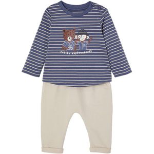 Set - T-shirt en Broek - Gestreept - Katoen - Voor Baby
