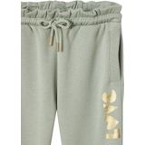 Joggingbroek - Saliegroen - Fleece - Meisjes - Met Motief op de Broekspijp