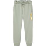 Joggingbroek - Saliegroen - Fleece - Meisjes - Met Motief op de Broekspijp