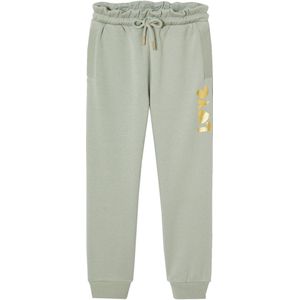 Joggingbroek - Saliegroen - Fleece - Meisjes - Met Motief op de Broekspijp