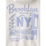 Hoodie - Ecru - Bedrukte Hoodie voor/achter JONEN