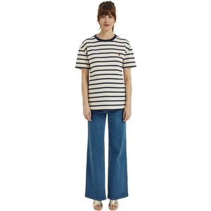 Vertbaudet - Gestreept Zwangerschapsshirt - Marineblauw - Biologisch Katoen