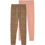 Vertbaudet - Set van 2 Basics - Meisjesleggings - Gestreept en Bedrukt