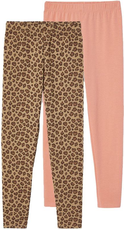 Vertbaudet - Set van 2 Basics - Meisjesleggings - Gestreept en Bedrukt